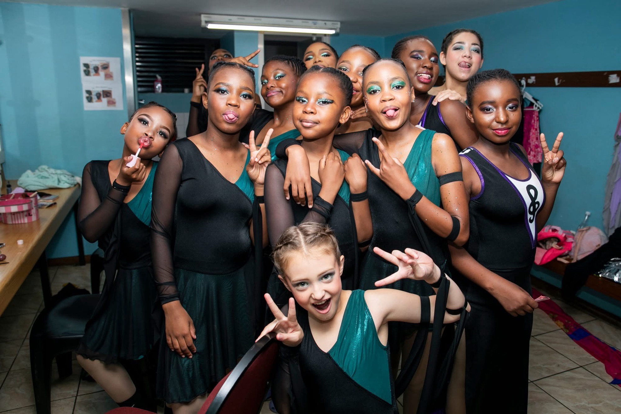Backstage at year-end show
